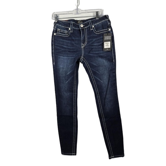 True Religion Jennie Curvy Mid Rise Super Skinny Jeans Dark Wash NWT - Picture 1 of 6